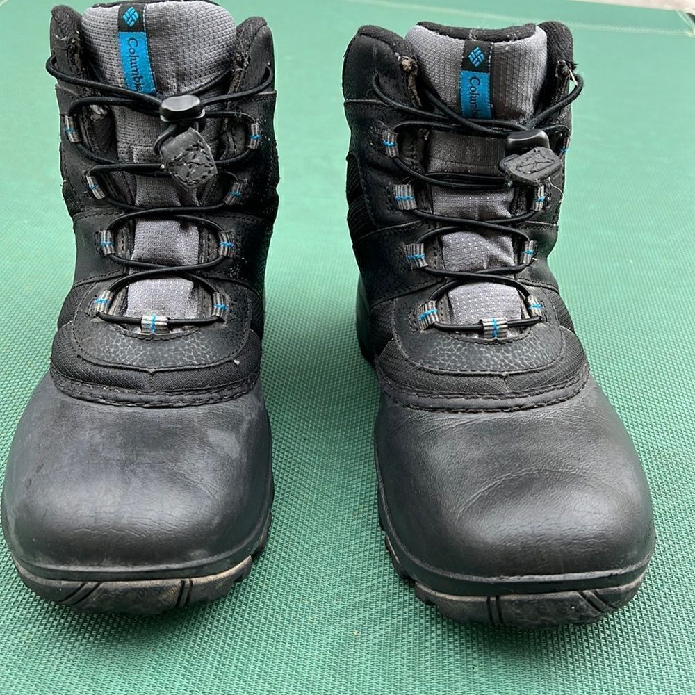 Columbia Techlite Waterproof Winter Boots Youth Black Grey Blue BY1328-010 ‎ 5